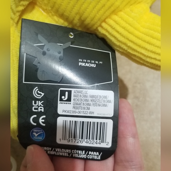 Pokemon 8 Inch Corduroy Pikachu Plush - Picture 4 of 5